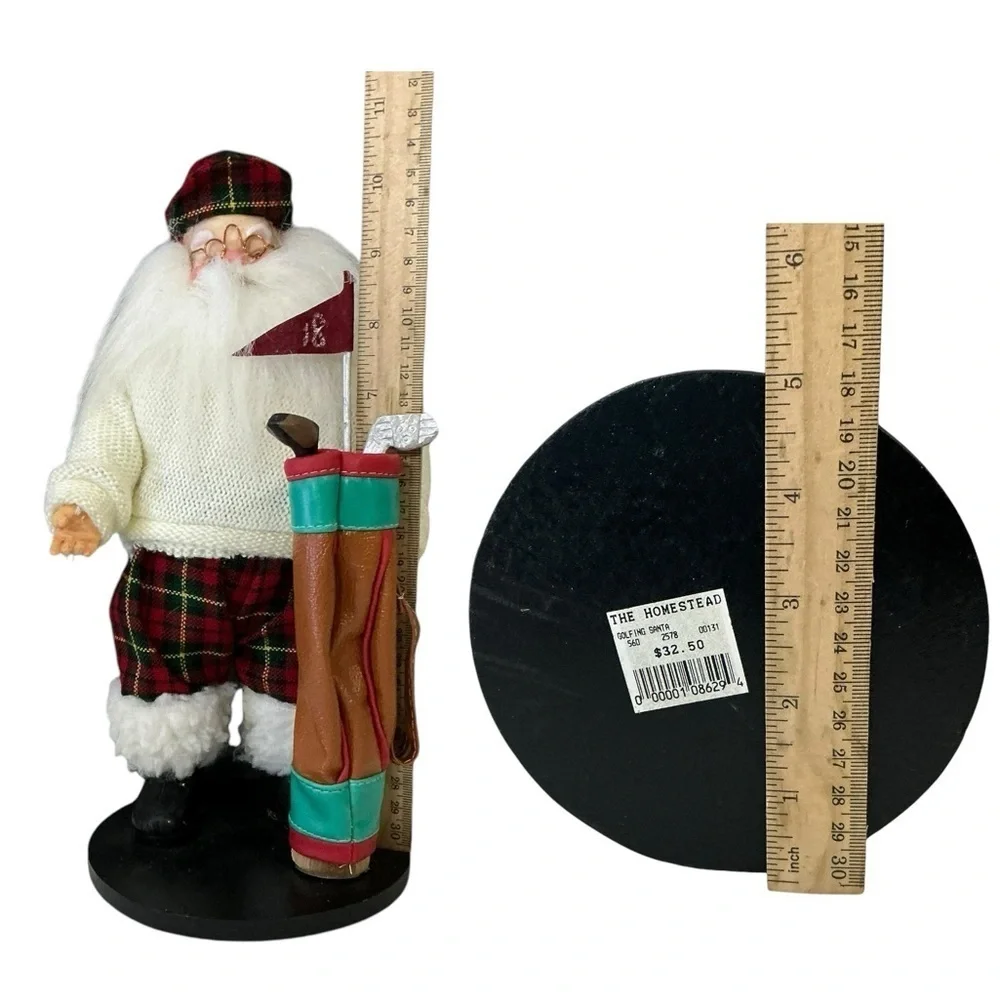 Homestead Golfing Santa Figure Golf Clubs Home Holiday Christmas Decor 11 In New
